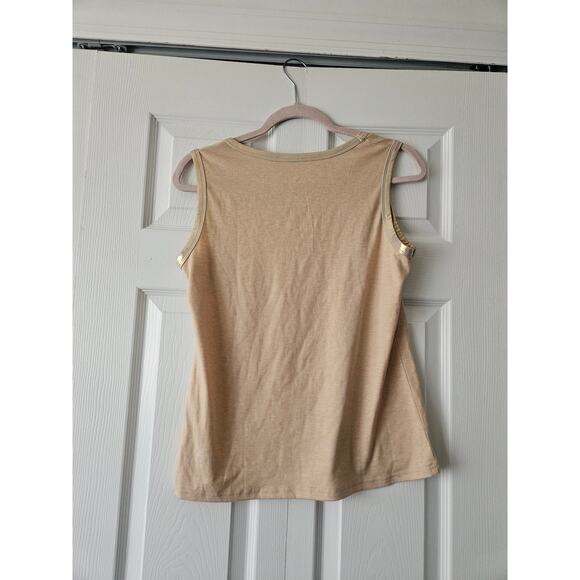 NWOT Super soft cream gold contrast trim tank top, Women's Small - Picture 4 of 4